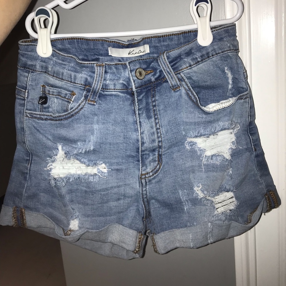 High waisted jean shorts